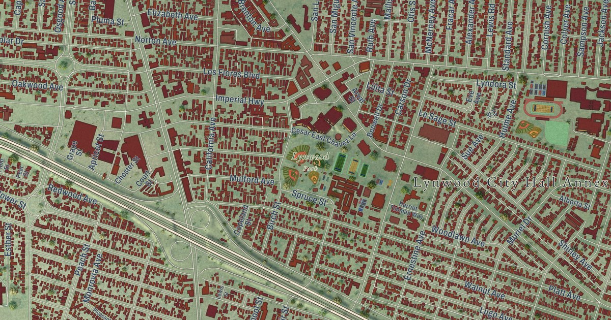 Map of Lynwood, California in 2026