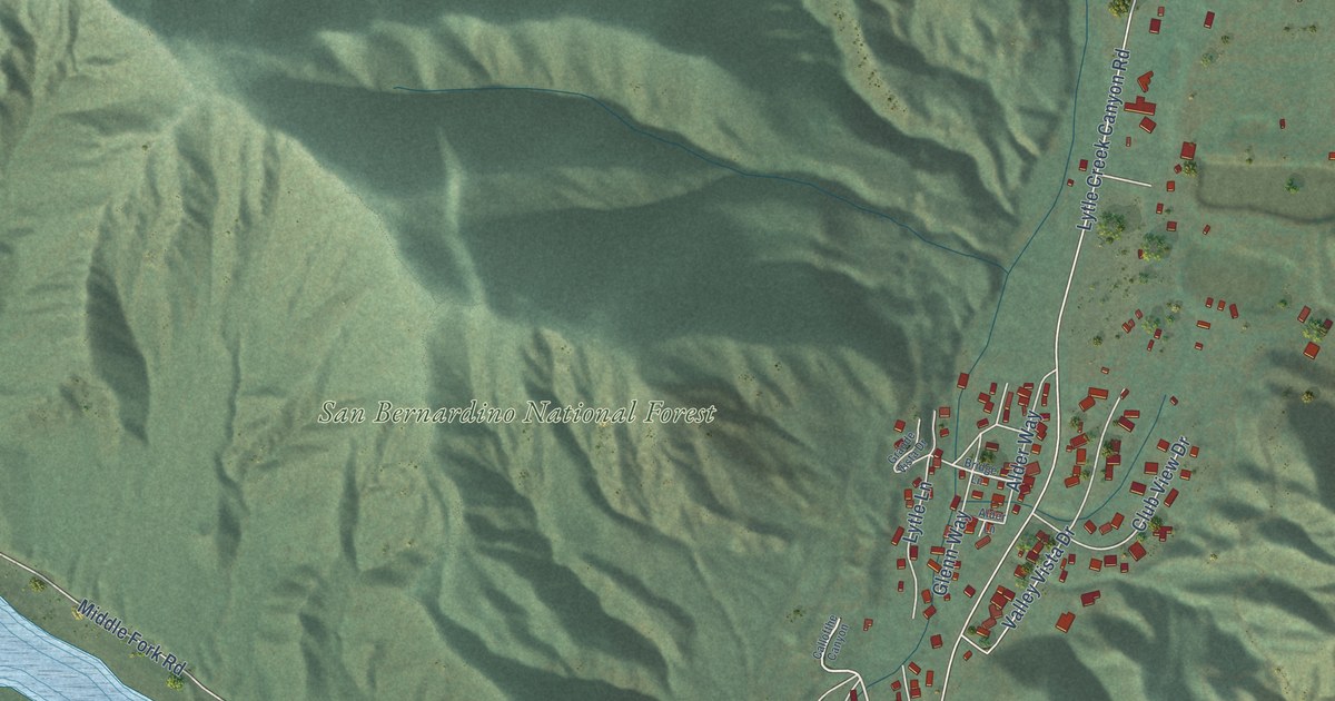 Map of Lytle Creek, California in 2026