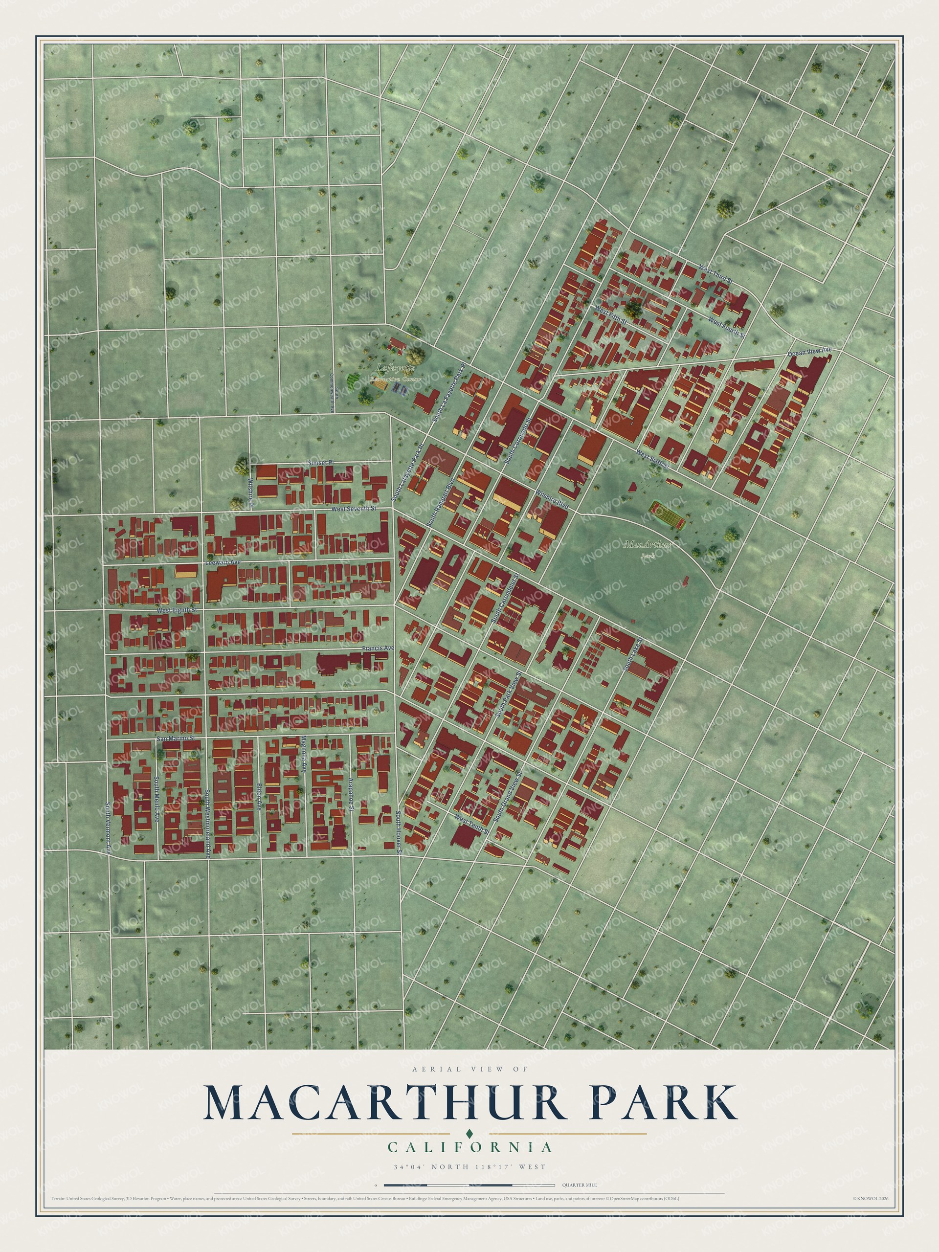 Watermarked full-map preview of MacArthur Park, California