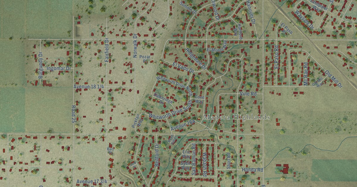 Map of Madera Acres, California in 2026