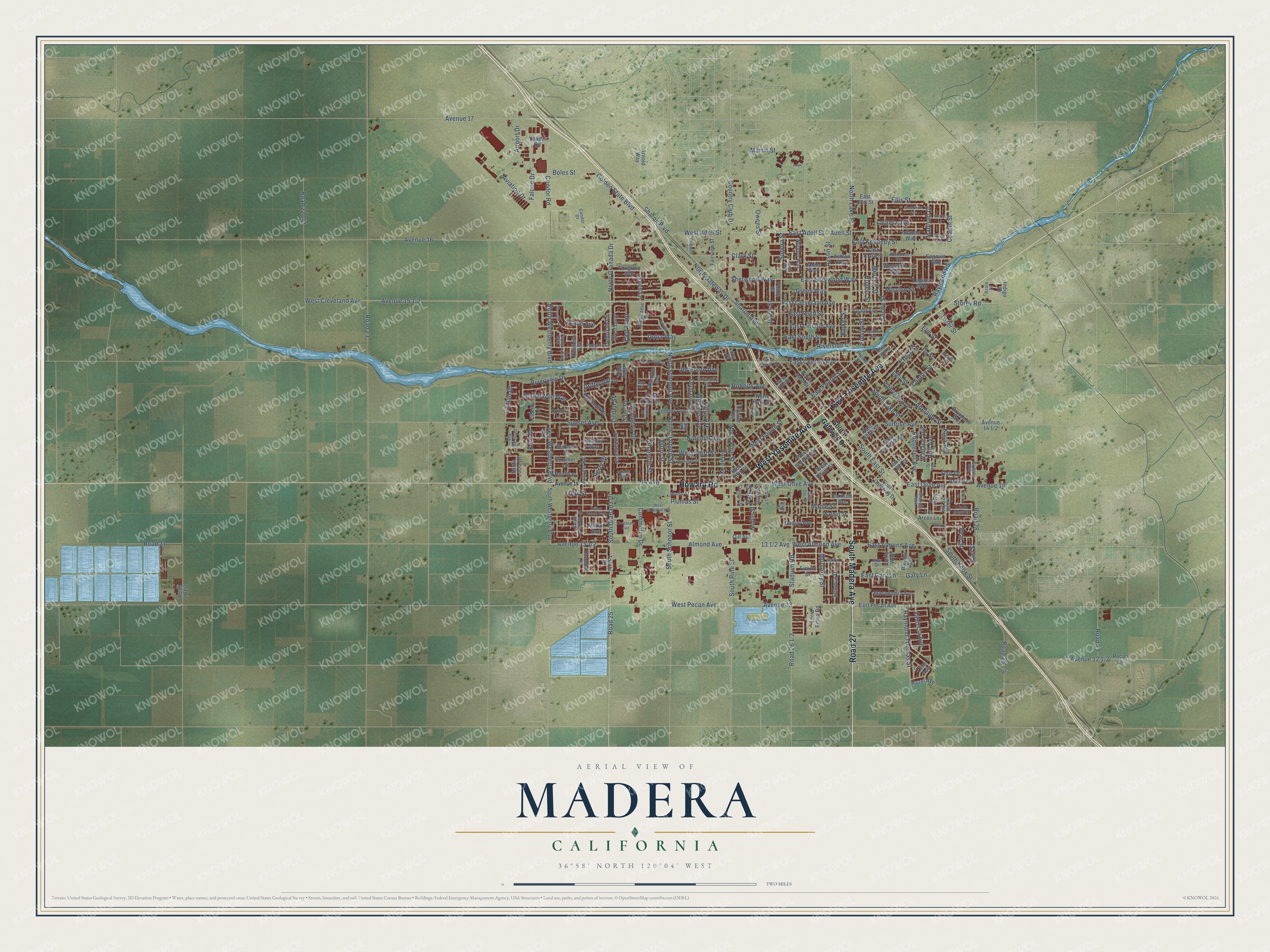Watermarked full-map preview of Madera, California