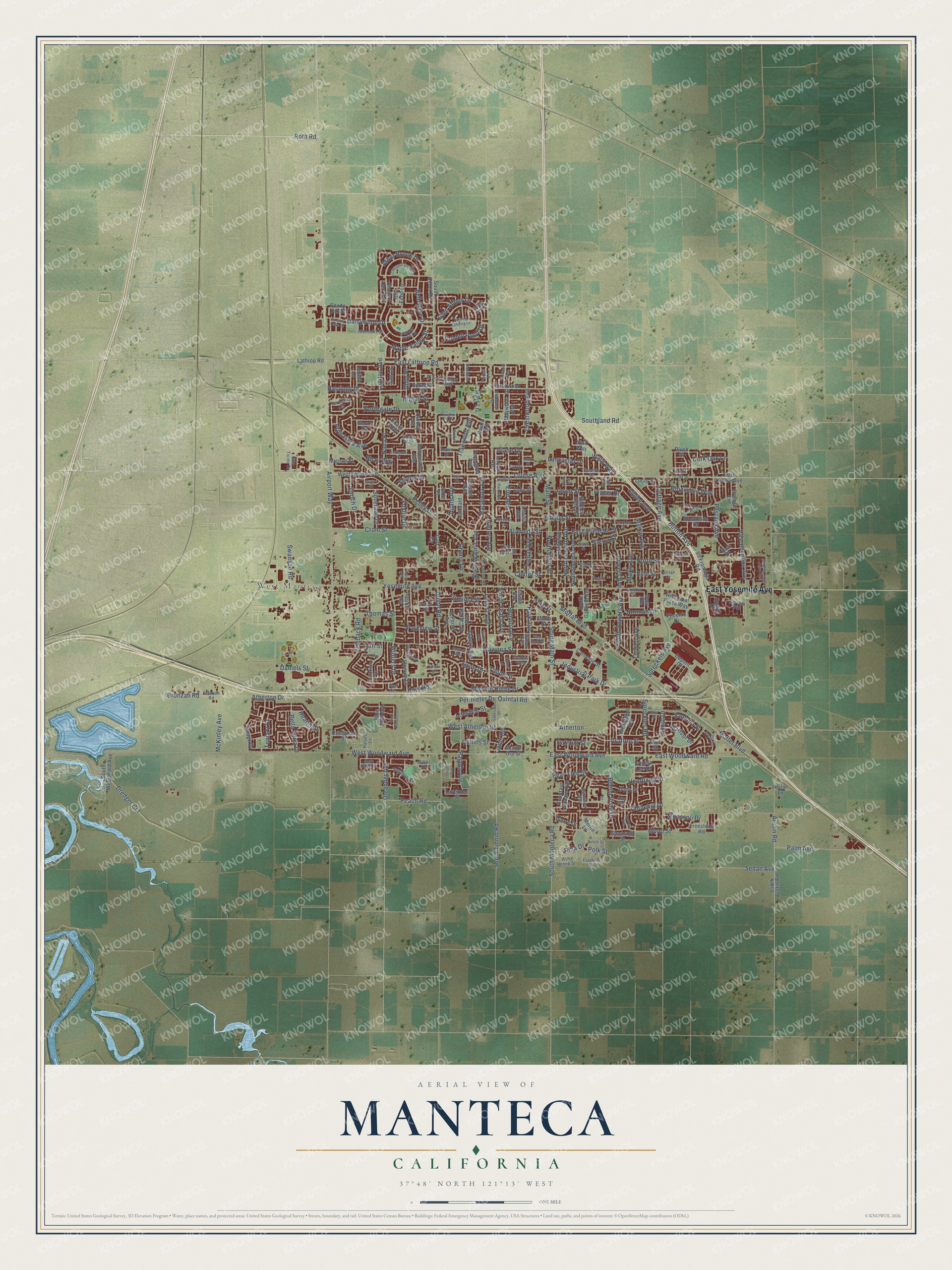 Watermarked full-map preview of Manteca, California