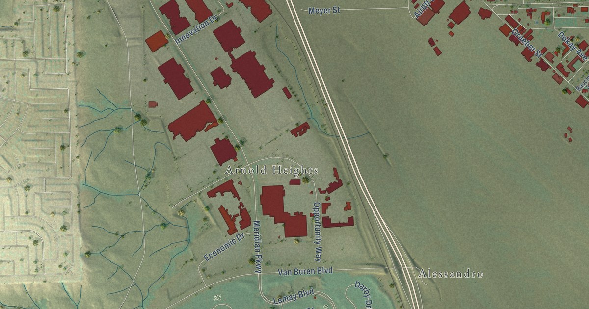 Map of March ARB, California in 2026