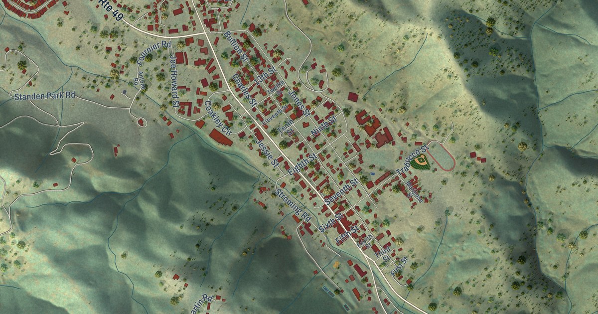 Map of Mariposa, California in 2026