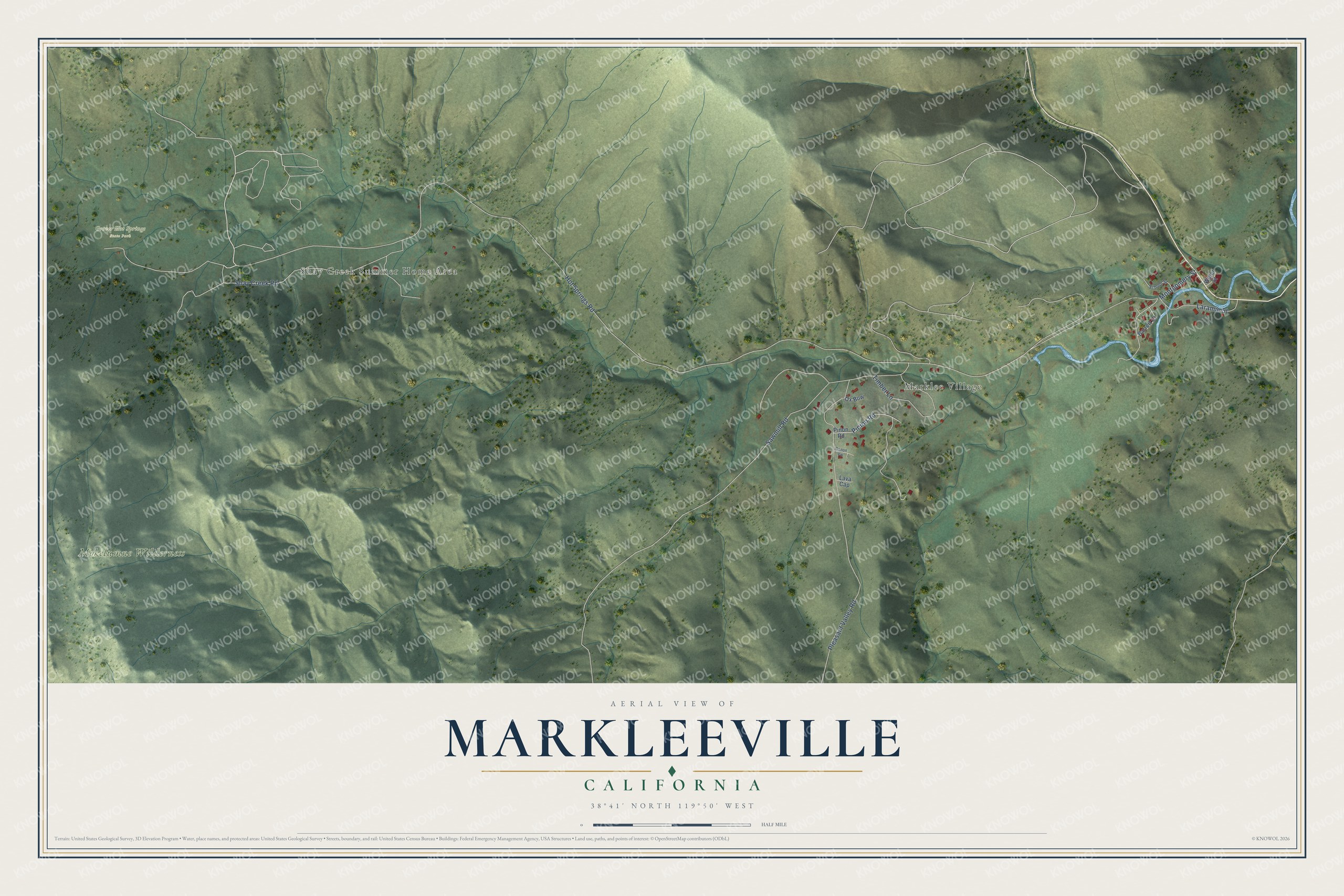 Watermarked full-map preview of Markleeville, California