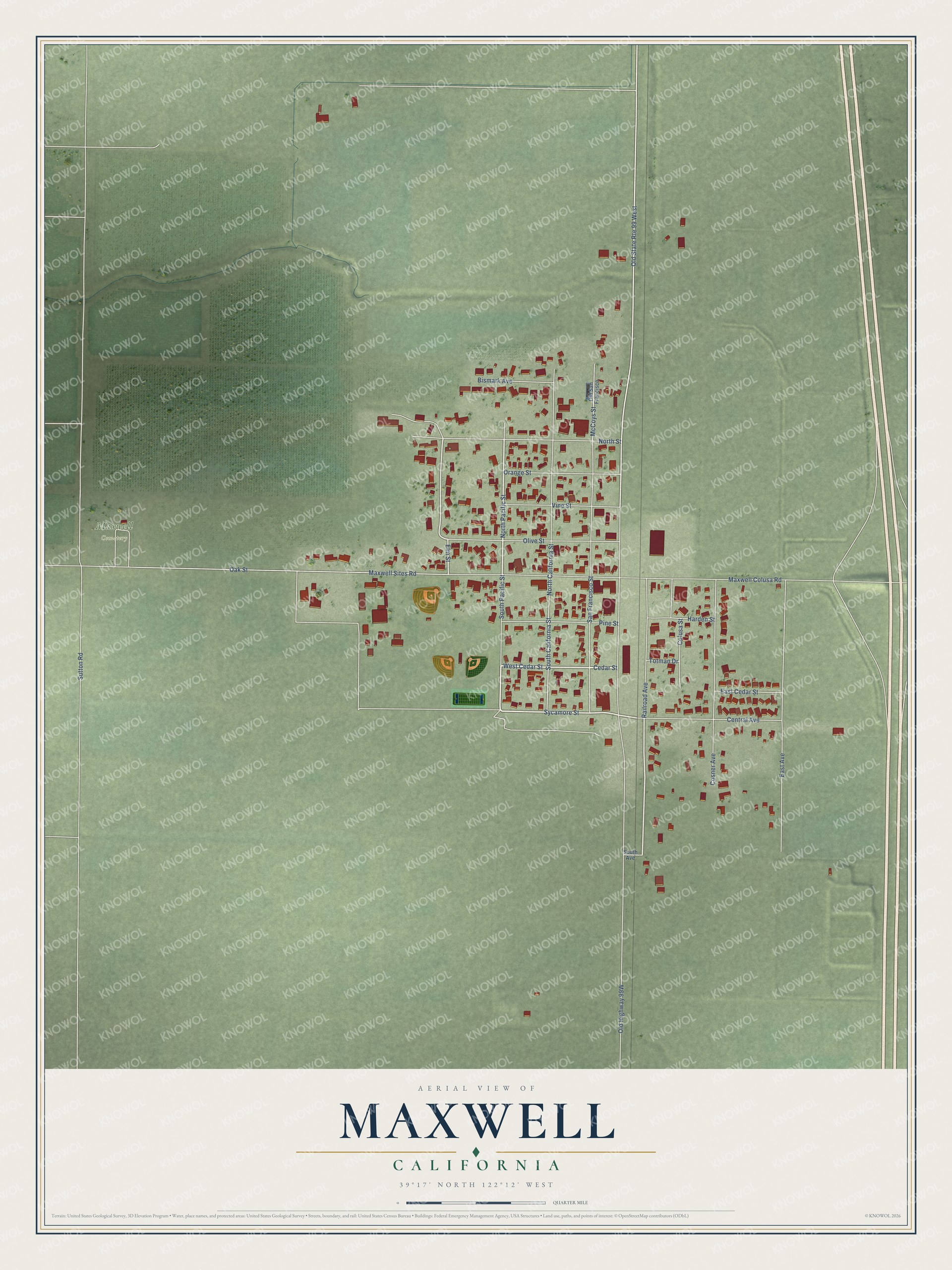 Watermarked full-map preview of Maxwell, California