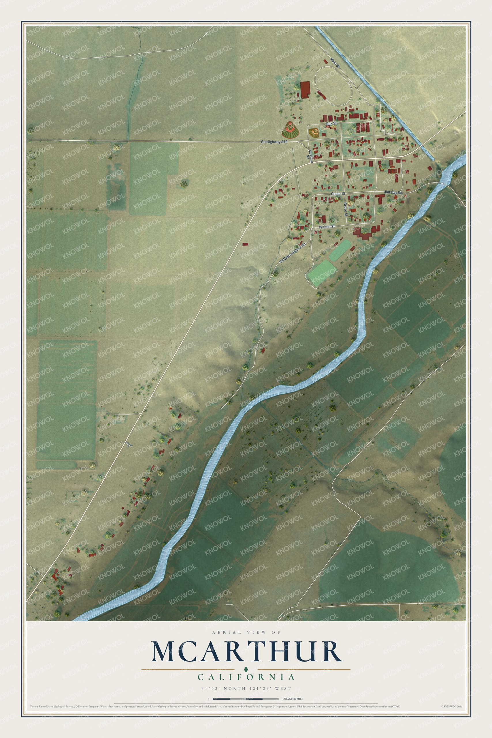 Watermarked full-map preview of McArthur, California