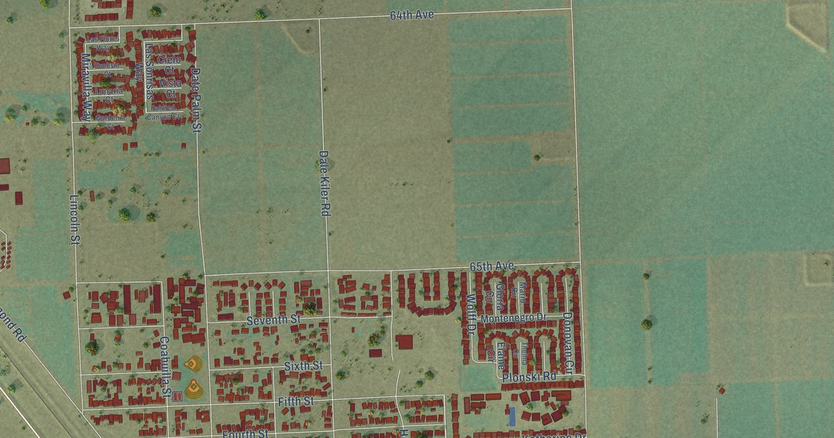 Map of Mecca, California in 2026