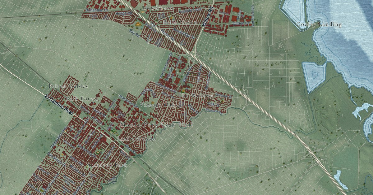 Map of Menlo Park, California in 2026