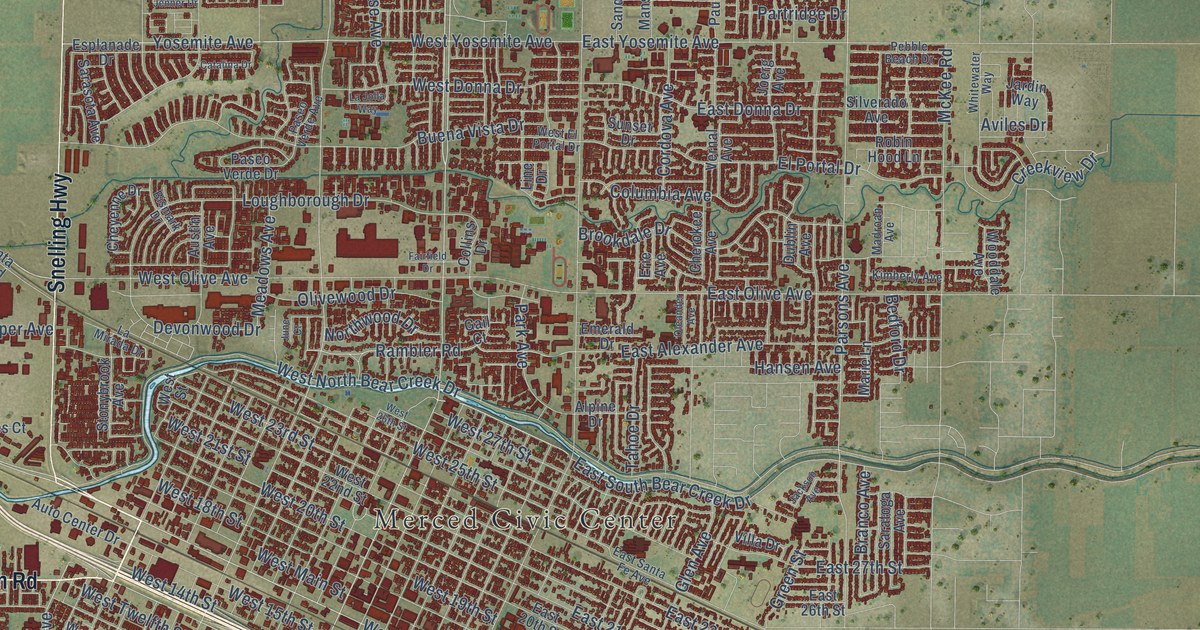 Map of Merced, California in 2026