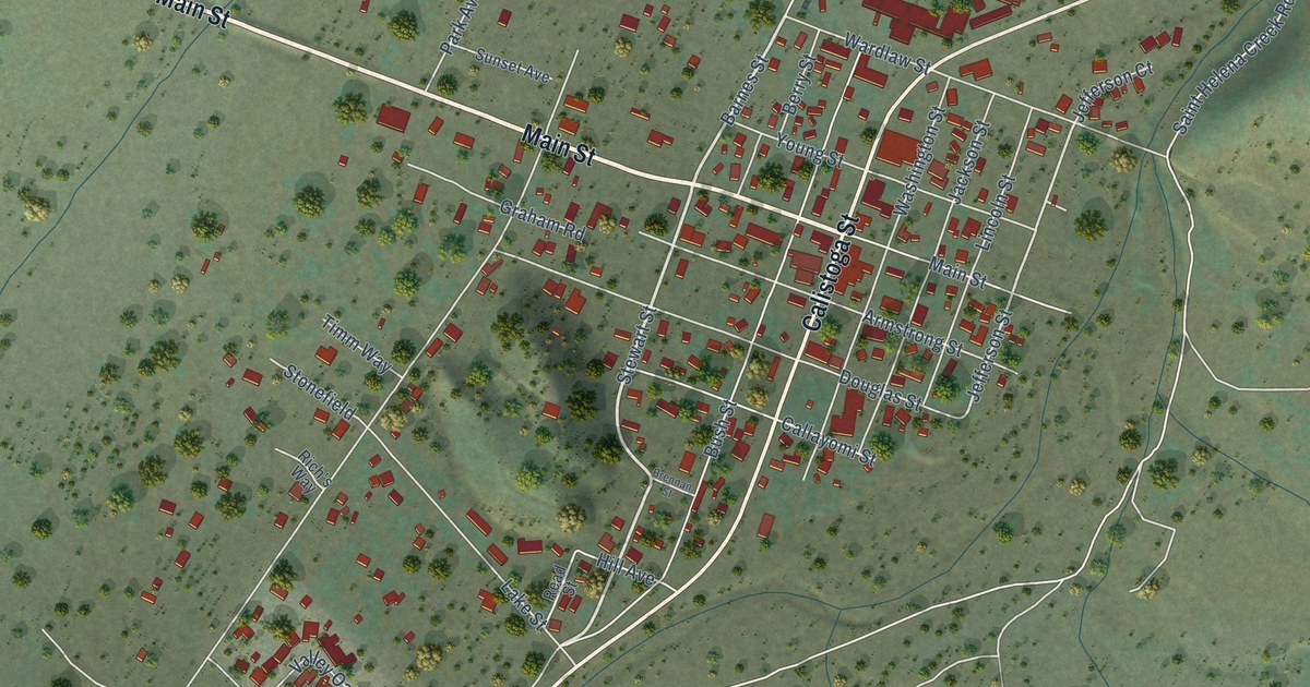 Map of Middletown, California in 2026