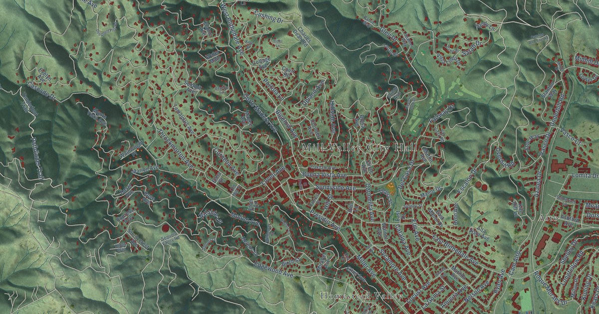 Map of Mill Valley, California in 2026