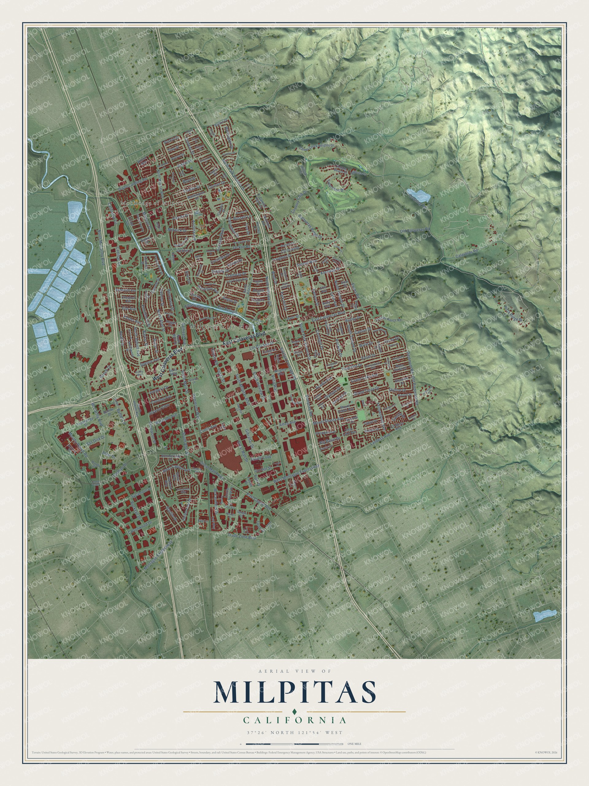 Watermarked full-map preview of Milpitas, California