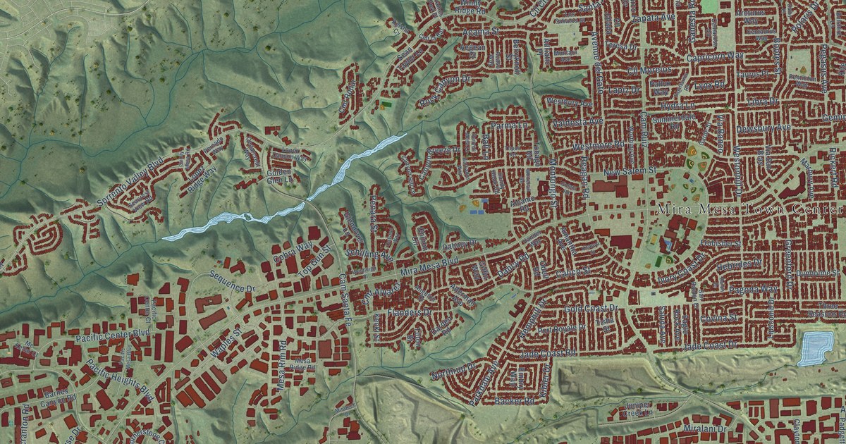 Map of Mira Mesa, California in 2026