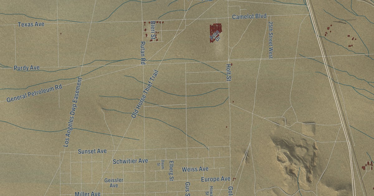Map of Mojave, California in 2026
