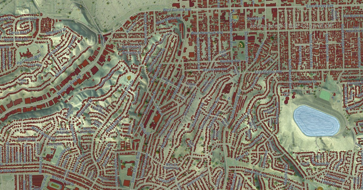 Map of Monterey Park, California in 2026