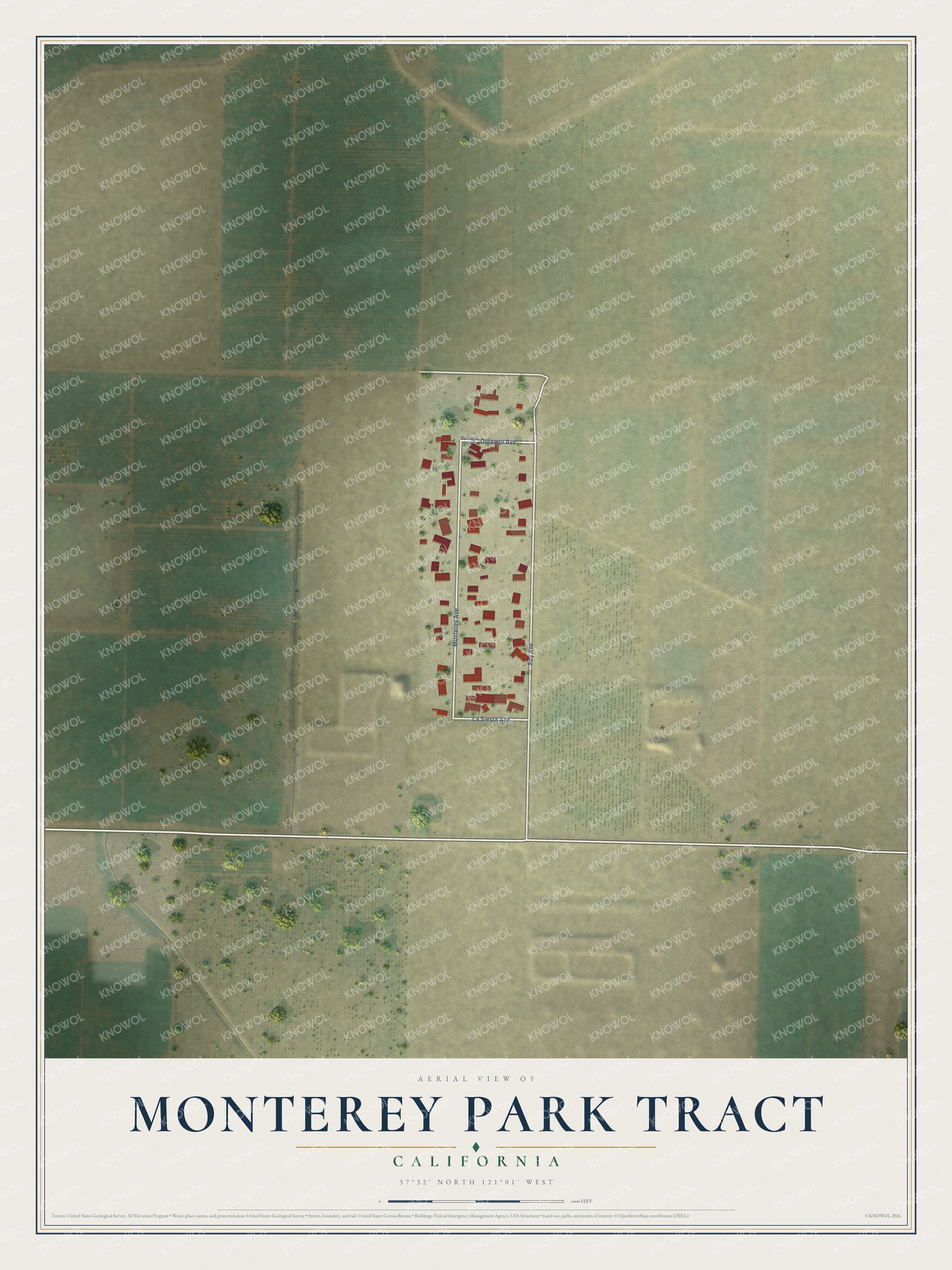 Watermarked full-map preview of Monterey Park Tract, California