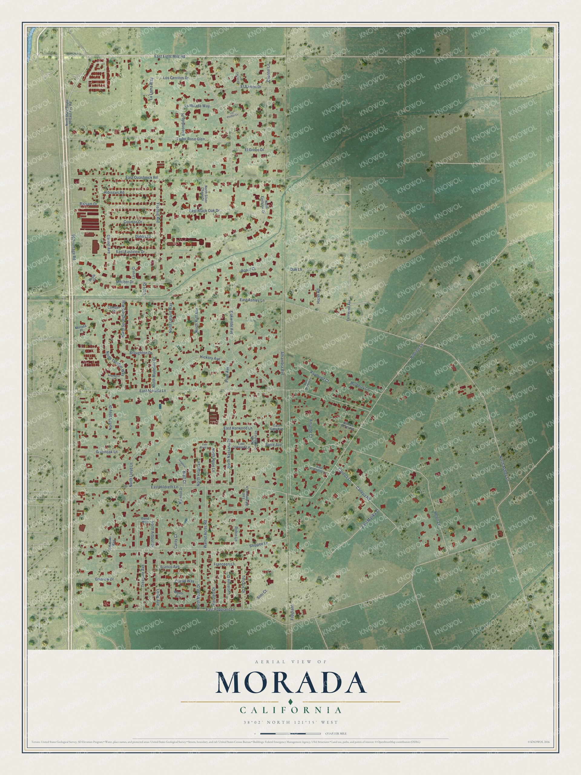 Watermarked full-map preview of Morada, California