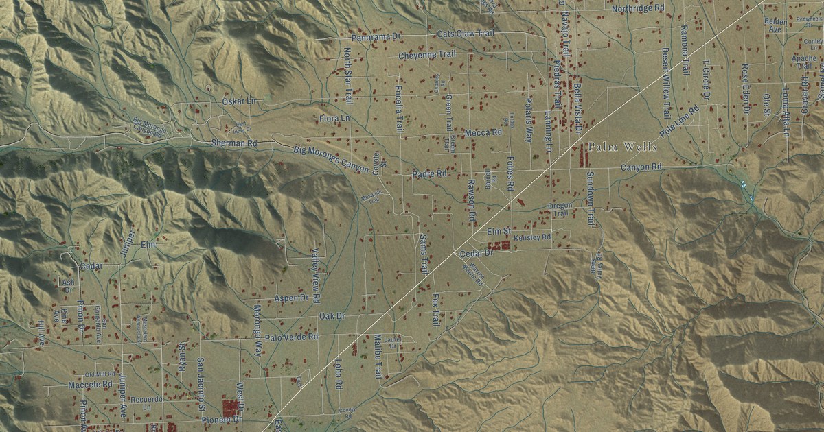 Map of Morongo Valley, California in 2026