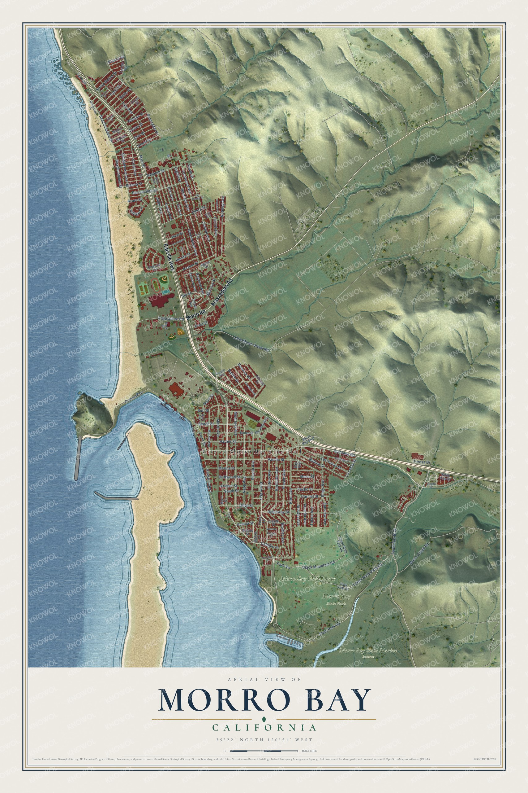 Watermarked full-map preview of Morro Bay, California