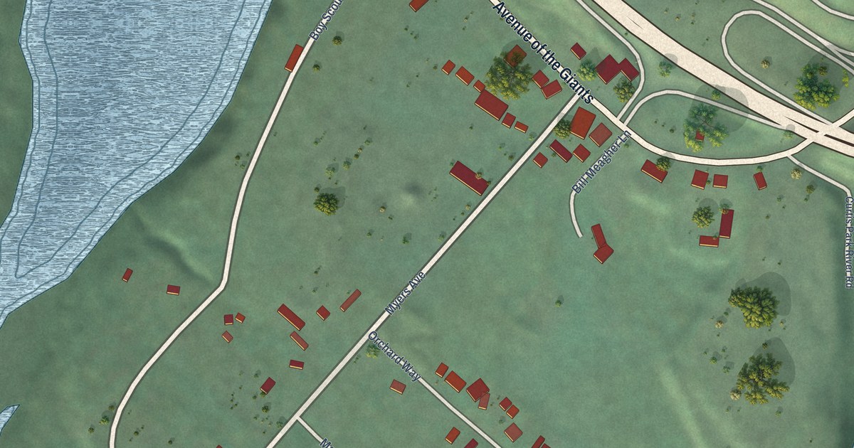 Map of Myers Flat, California in 2026