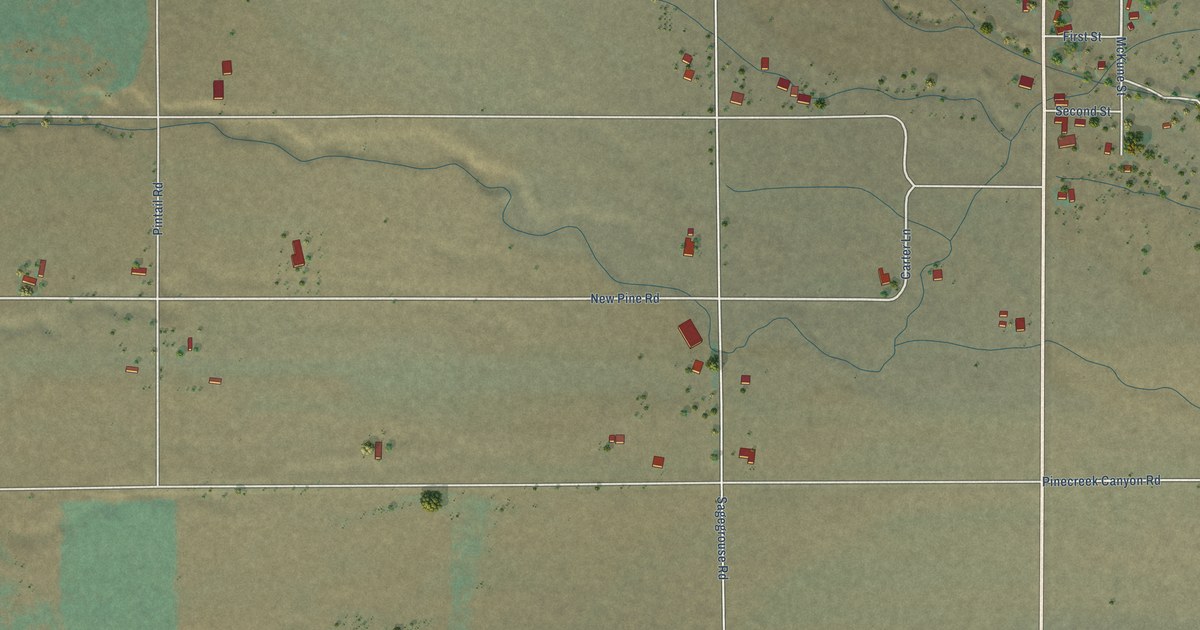 Map of New Pine Creek, California in 2026