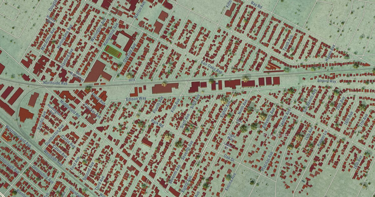 Map of North Fair Oaks, California in 2026