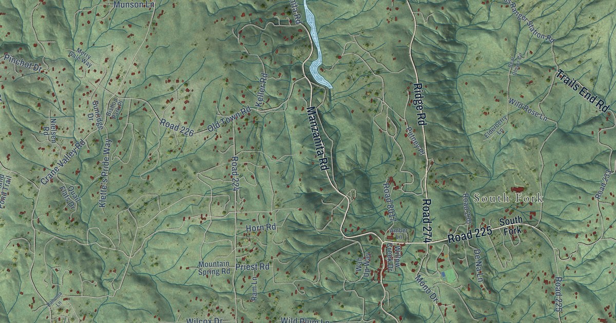 Map of North Fork, California in 2026