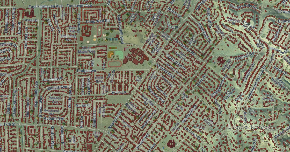 Map of North Tustin, California in 2026