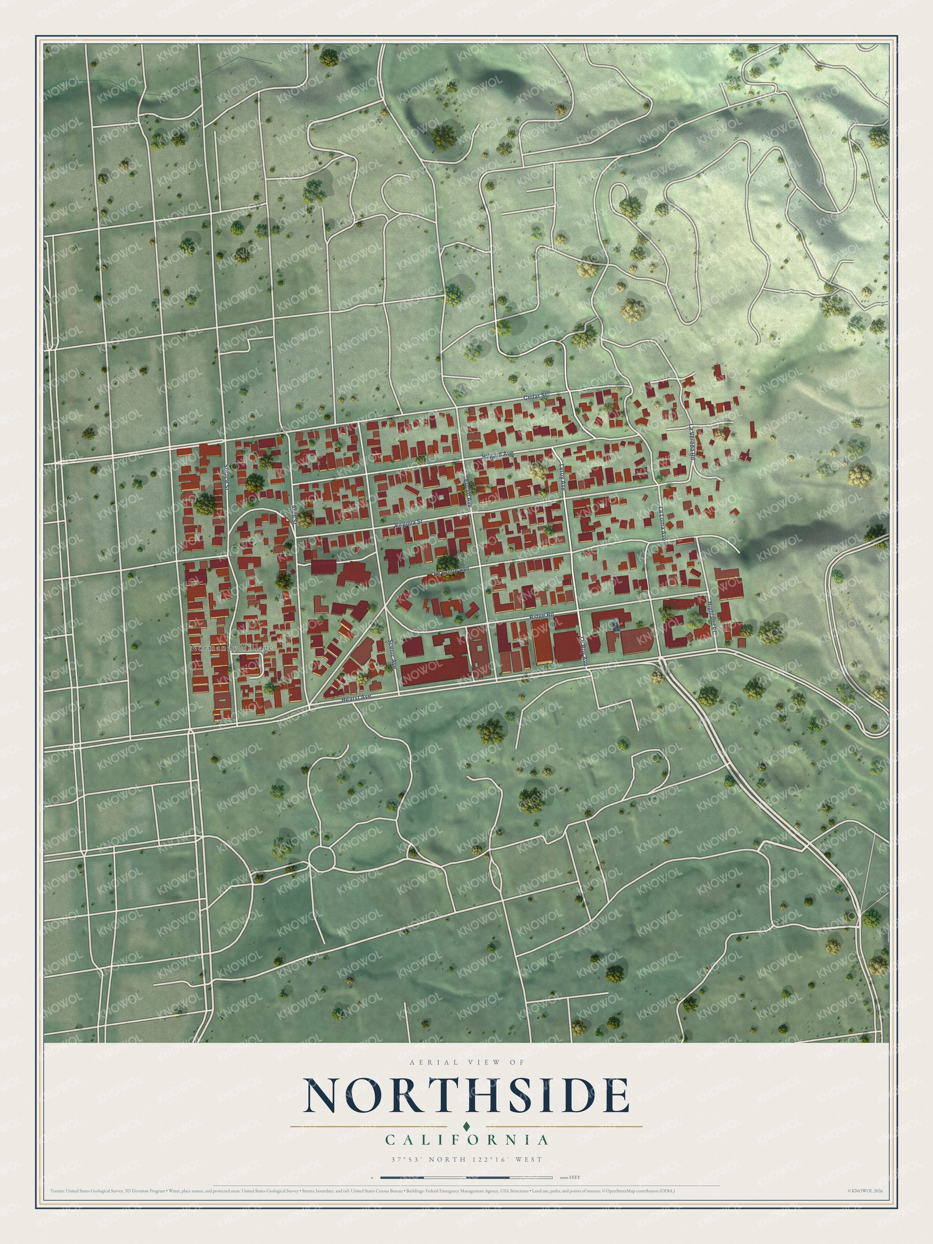 Watermarked full-map preview of Northside, California