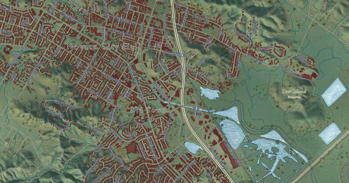 Map of Novato, California in 2026