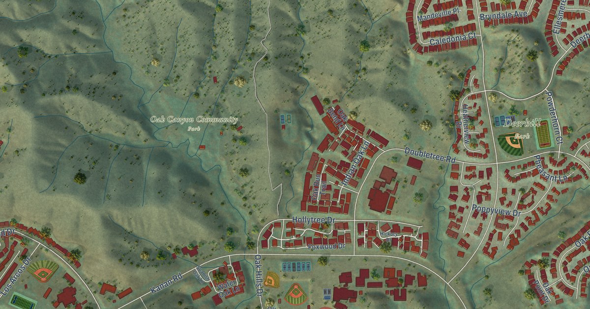 Map of Oak Park, California in 2026