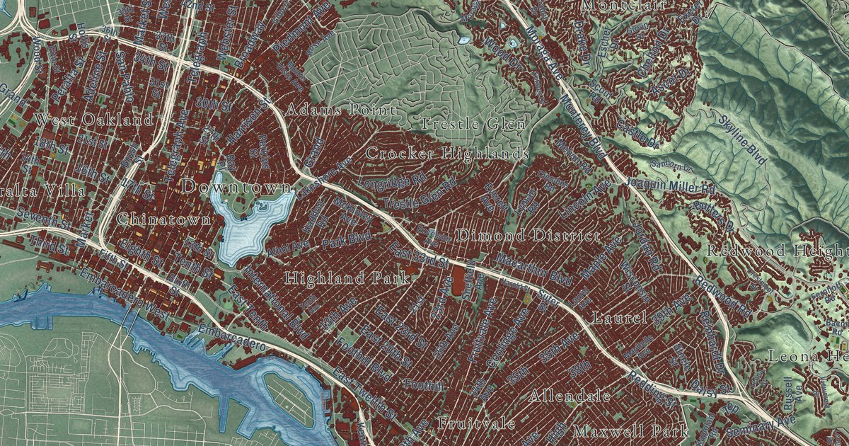 Map of Oakland, California in 2026