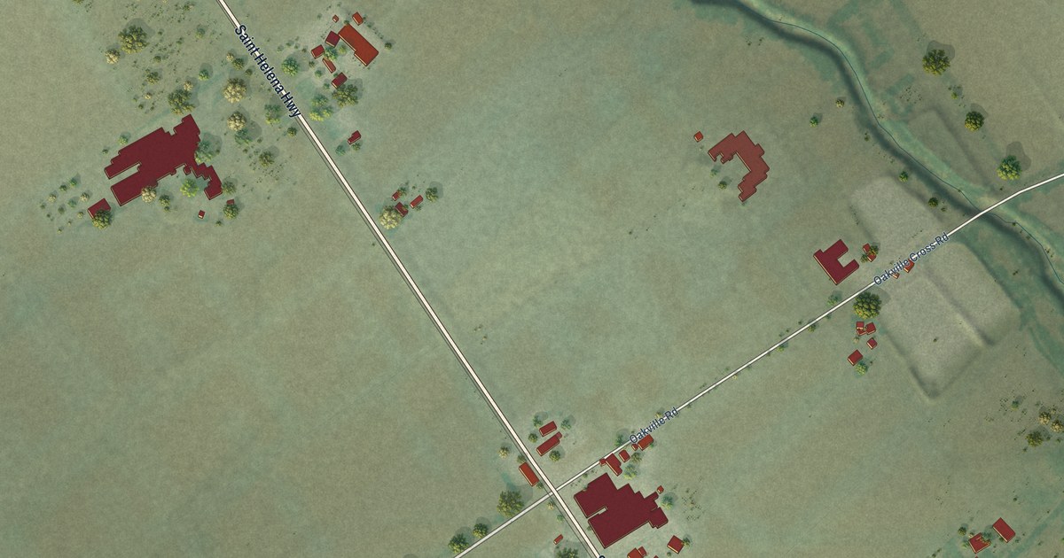 Map of Oakville, California in 2026