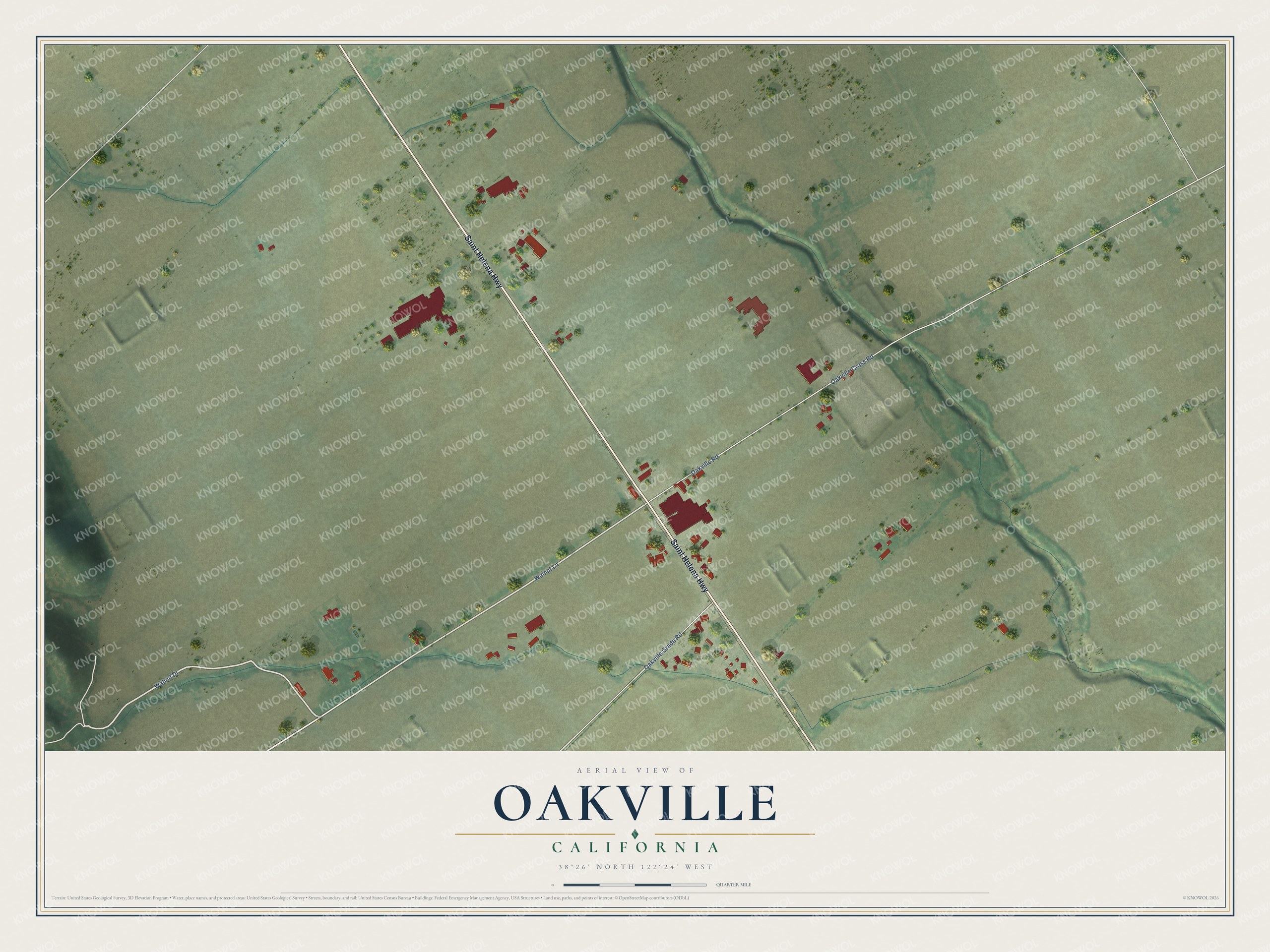 Watermarked full-map preview of Oakville, California