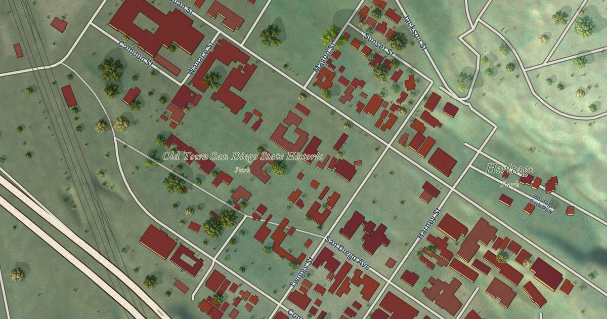 Map of Old Town San Diego, California in 2026