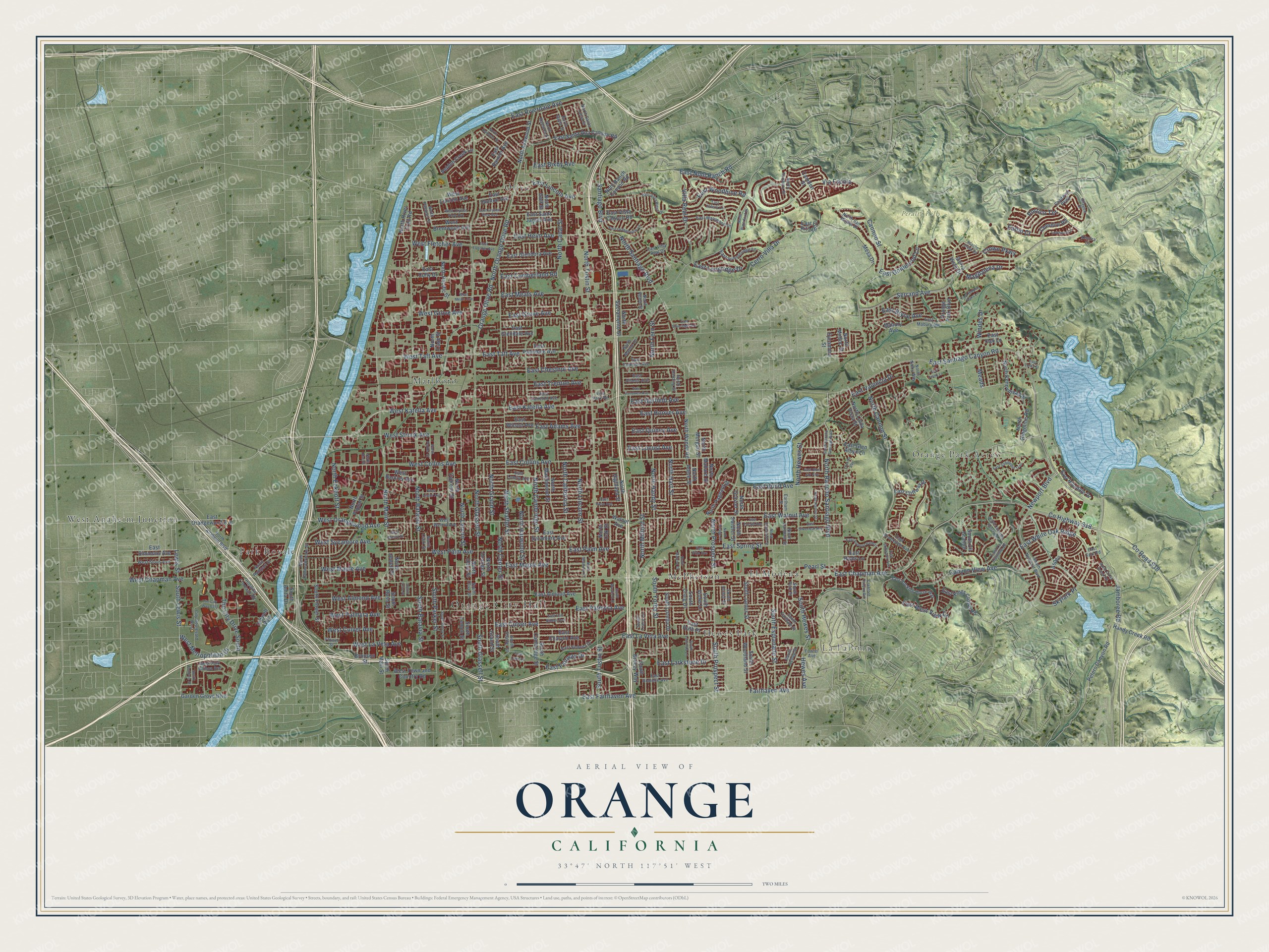 Watermarked full-map preview of Orange, California