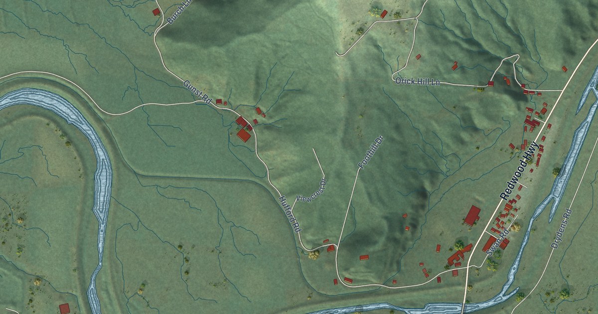 Map of Orick, California in 2026