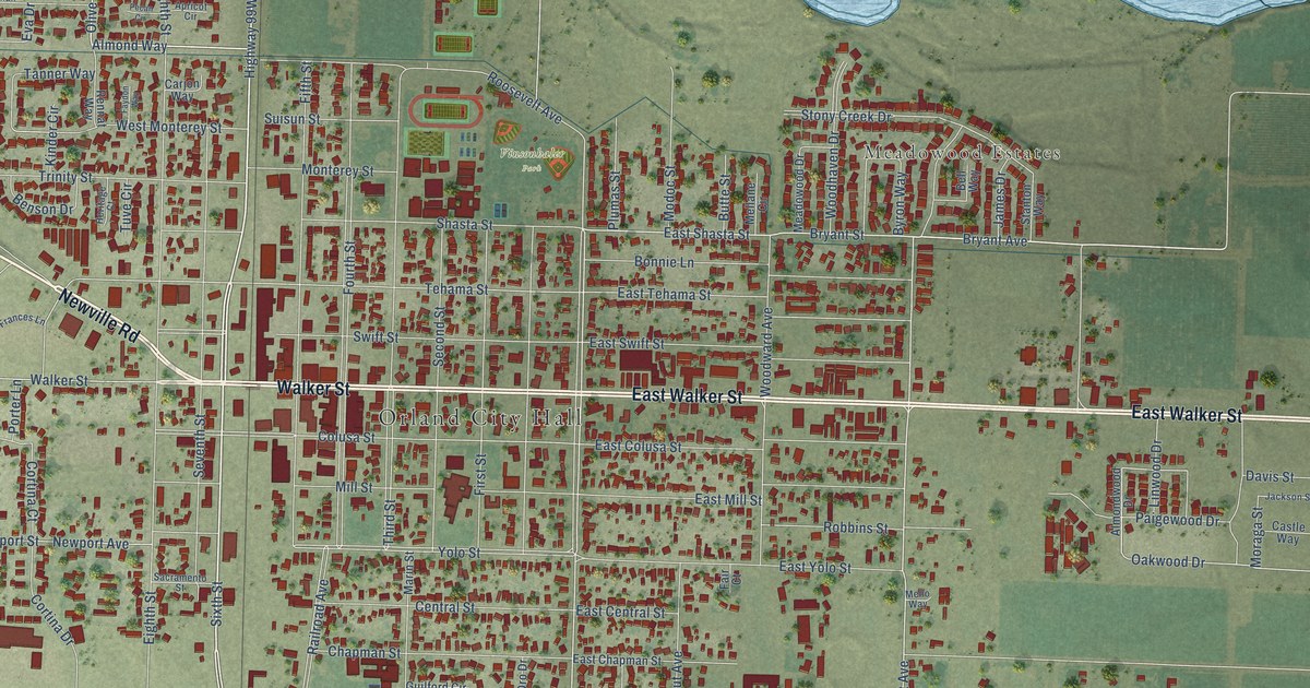 Map of Orland, California in 2026