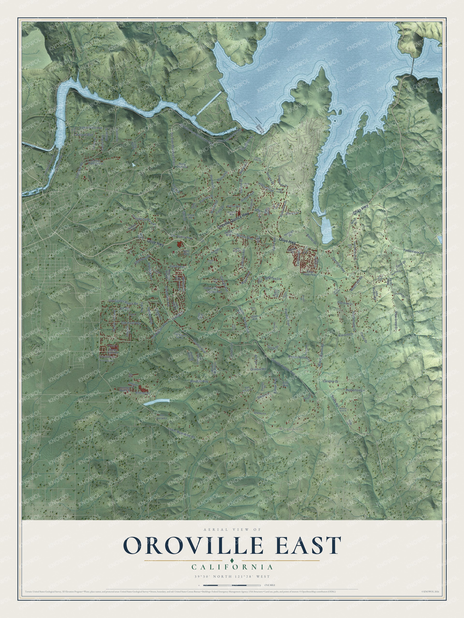 Watermarked full-map preview of Oroville East, California