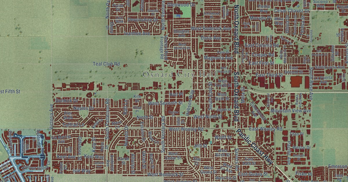 Map of Oxnard, California in 2026