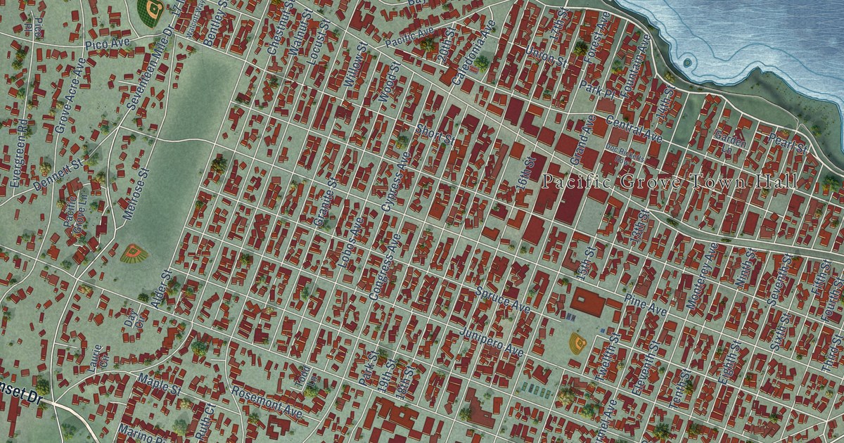 Map of Pacific Grove, California in 2026