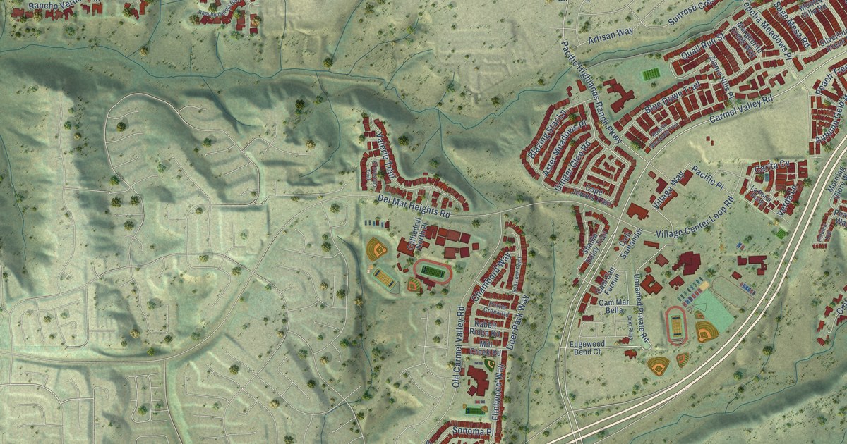 Map of Pacific Highlands Ranch, California in 2026