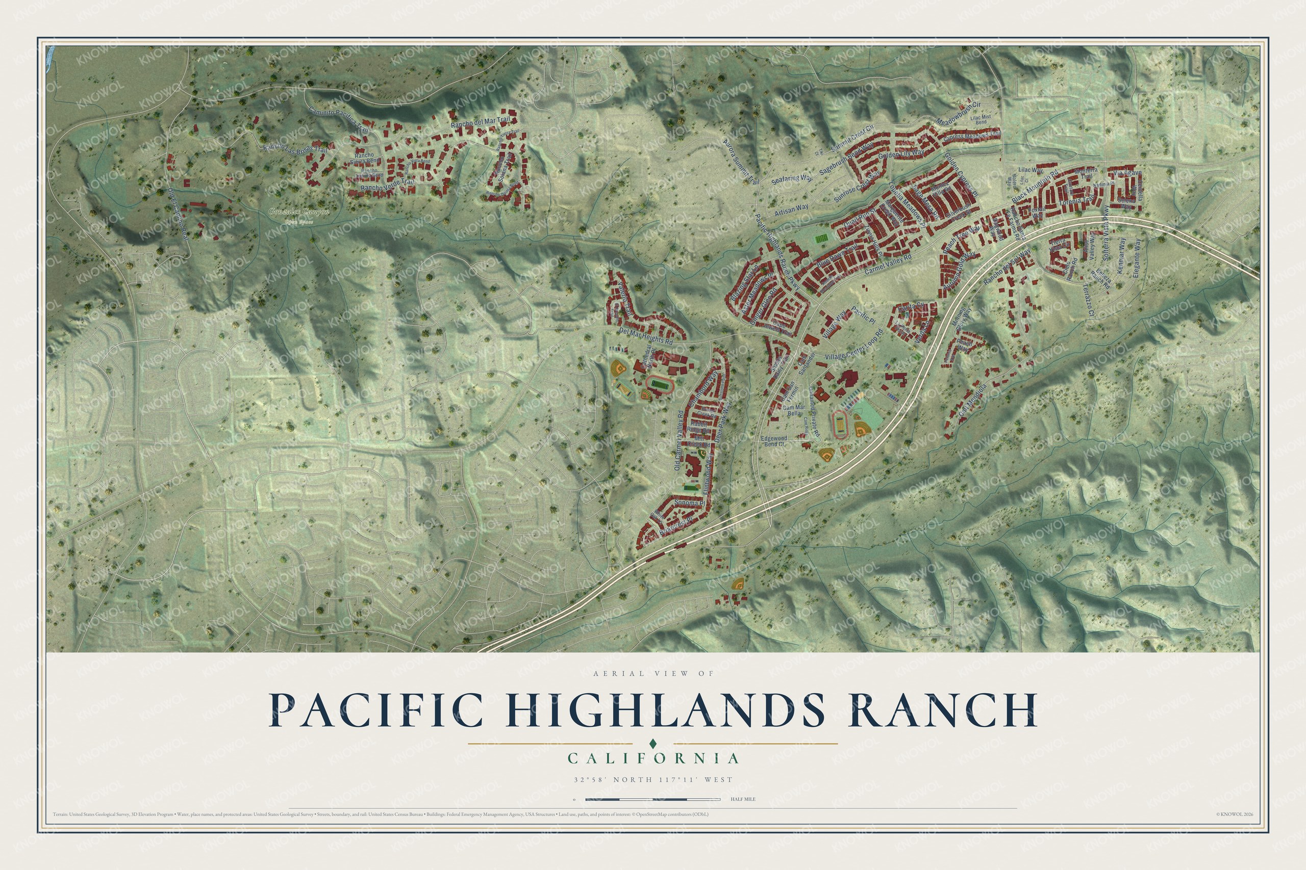 Watermarked full-map preview of Pacific Highlands Ranch, California