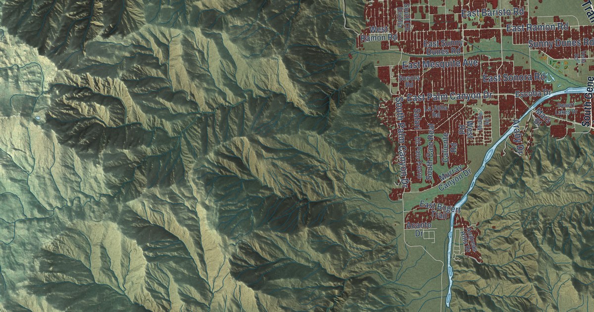 Map of Palm Springs, California in 2026