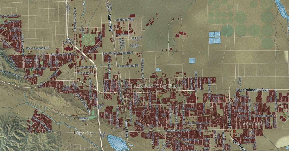 Map of Palmdale, California in 2026