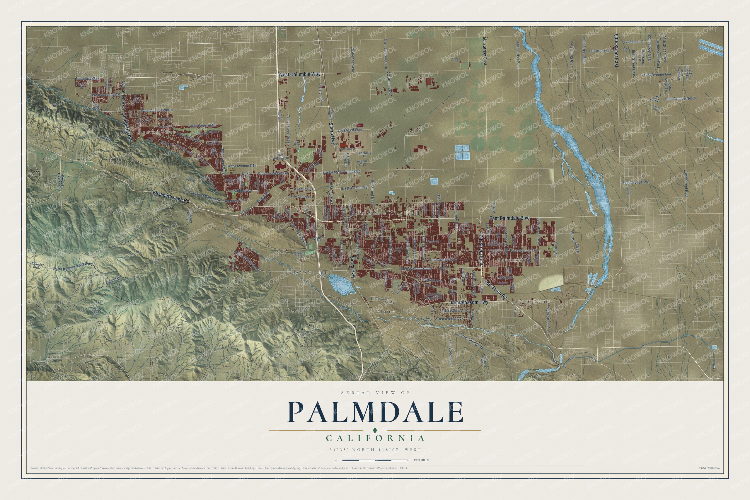 Watermarked full-map preview of Palmdale, California