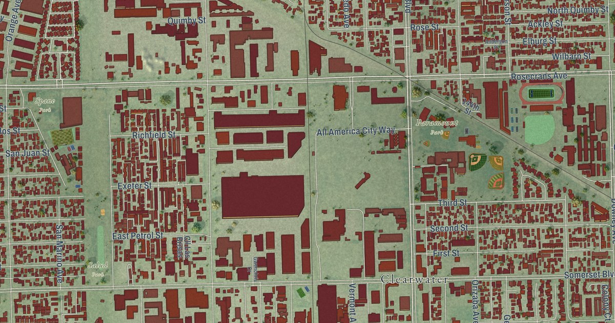 Map of Paramount, California in 2026