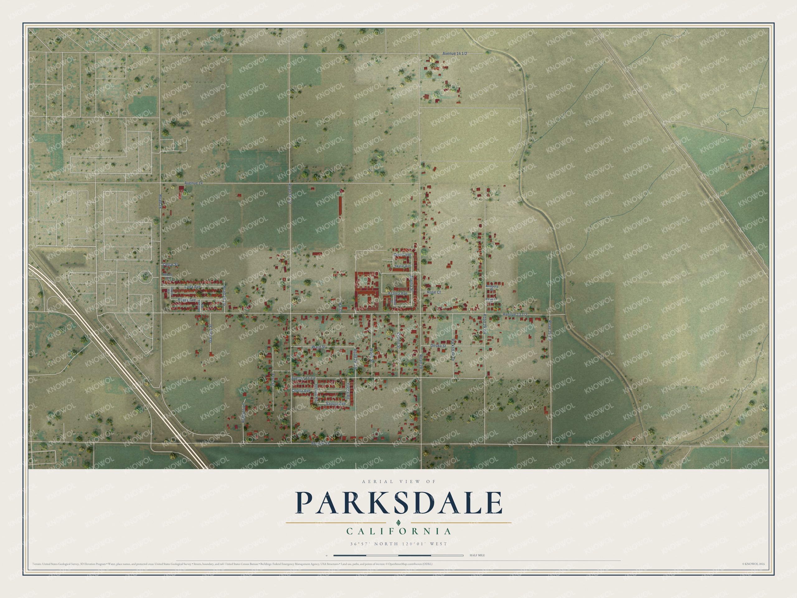 Watermarked full-map preview of Parksdale, California