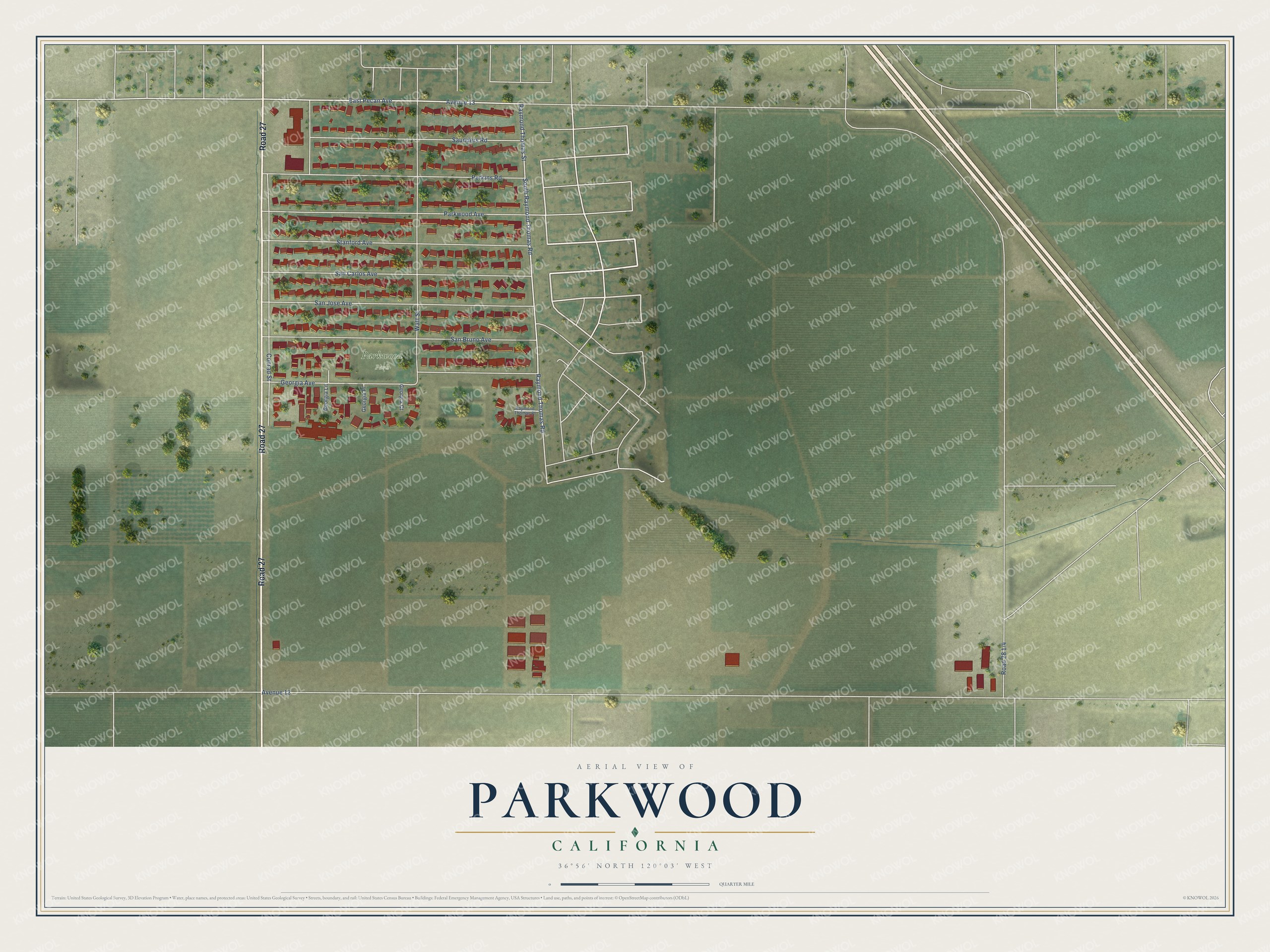 Watermarked full-map preview of Parkwood, California